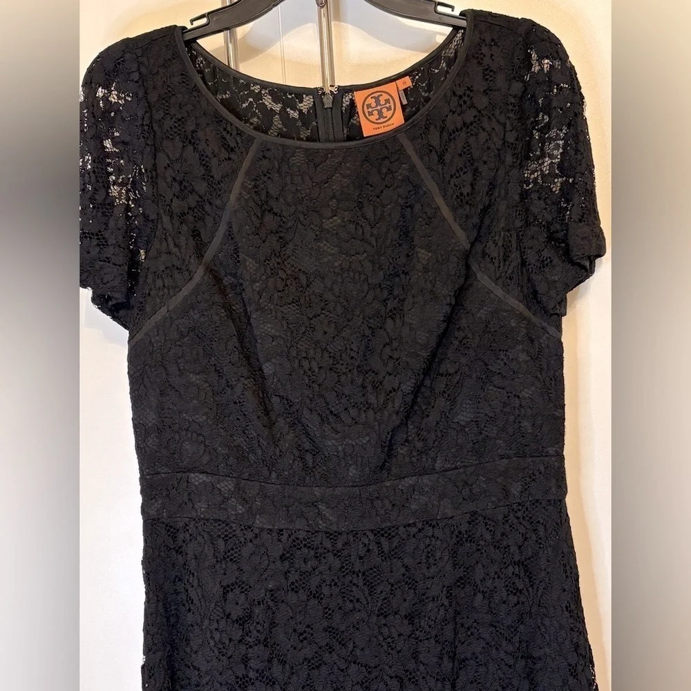 Vintage Tory Burch Silk Bovary Black Lace Cocktail Dress, circa 2000. Size 10